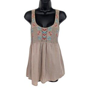 Y2k Mudd Embroidered Babydoll Tunic Top Cottage Southwestern Folk Boho Size XL